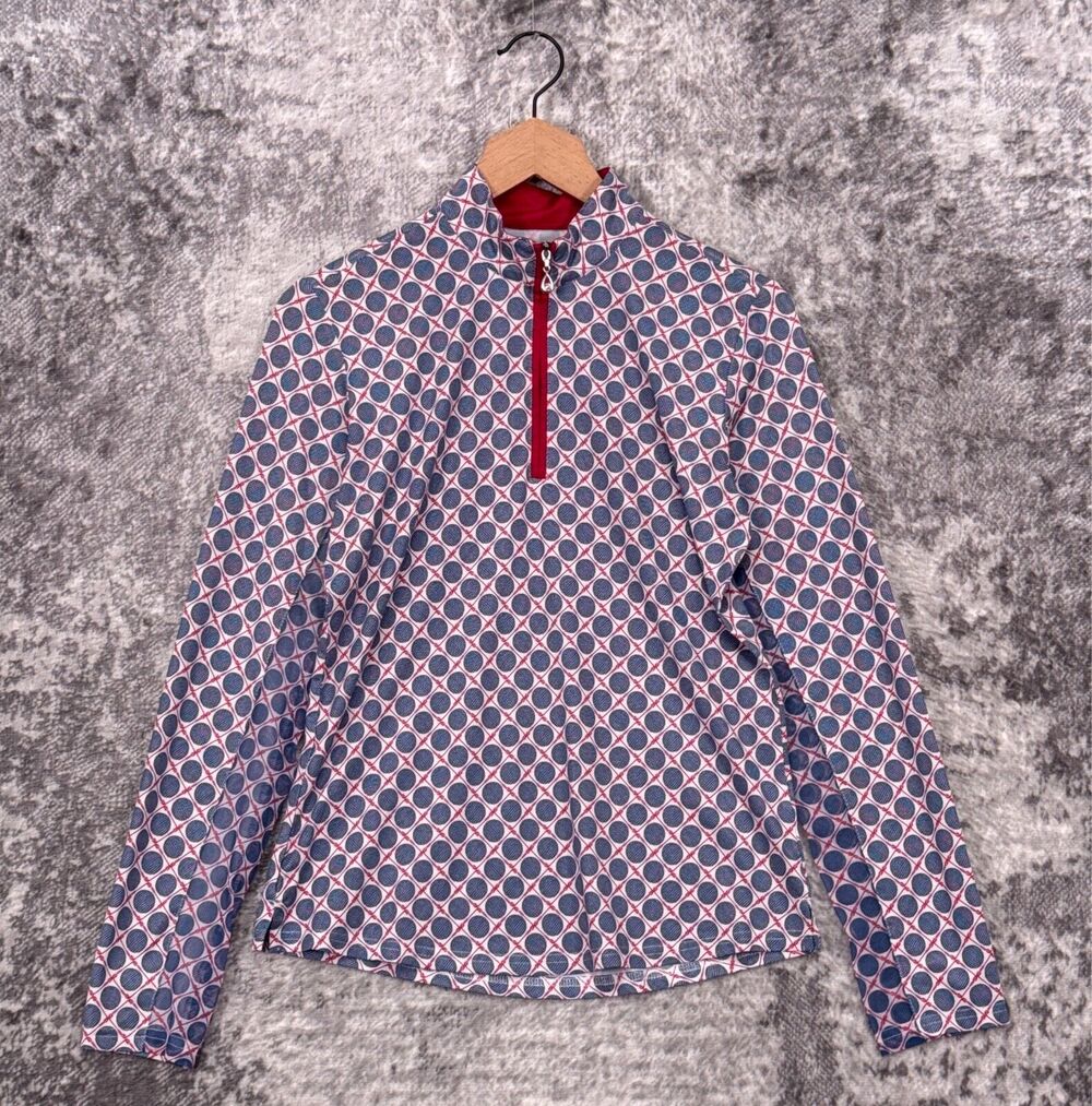 San Soleil Top Small Womens UPF 50 1/4 Zip Golf Print Shirt